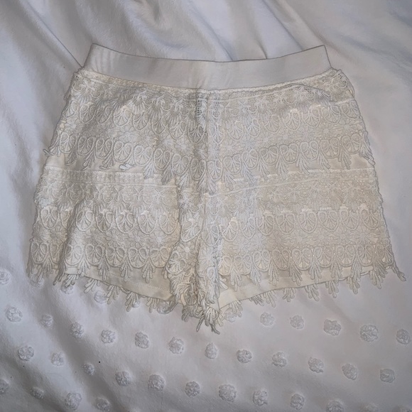 Express Pants - Express Off-White Lace Shorts